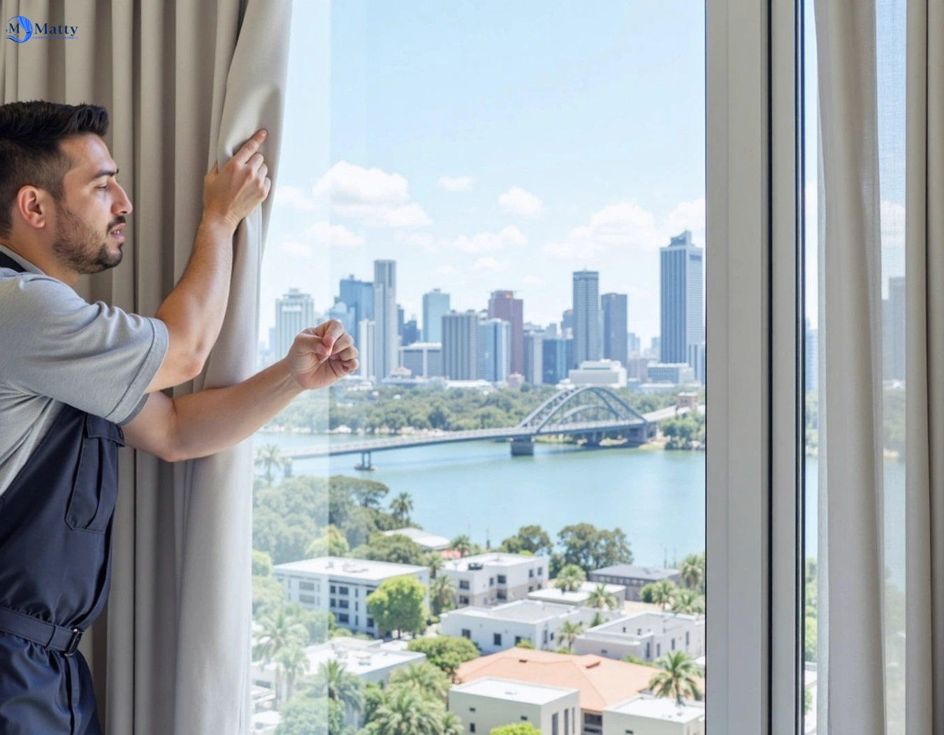 Professional curtain steam cleaning service yatala QLD by Matty Curtain Cleaning
