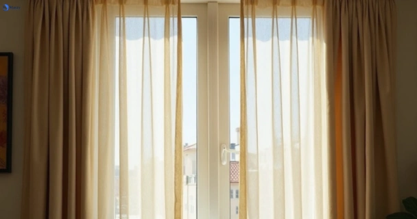 Dull dusty drapes in yatala before professional cleaning